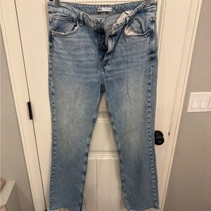 Zara Blue Straight Leg Jeans Medium Wash